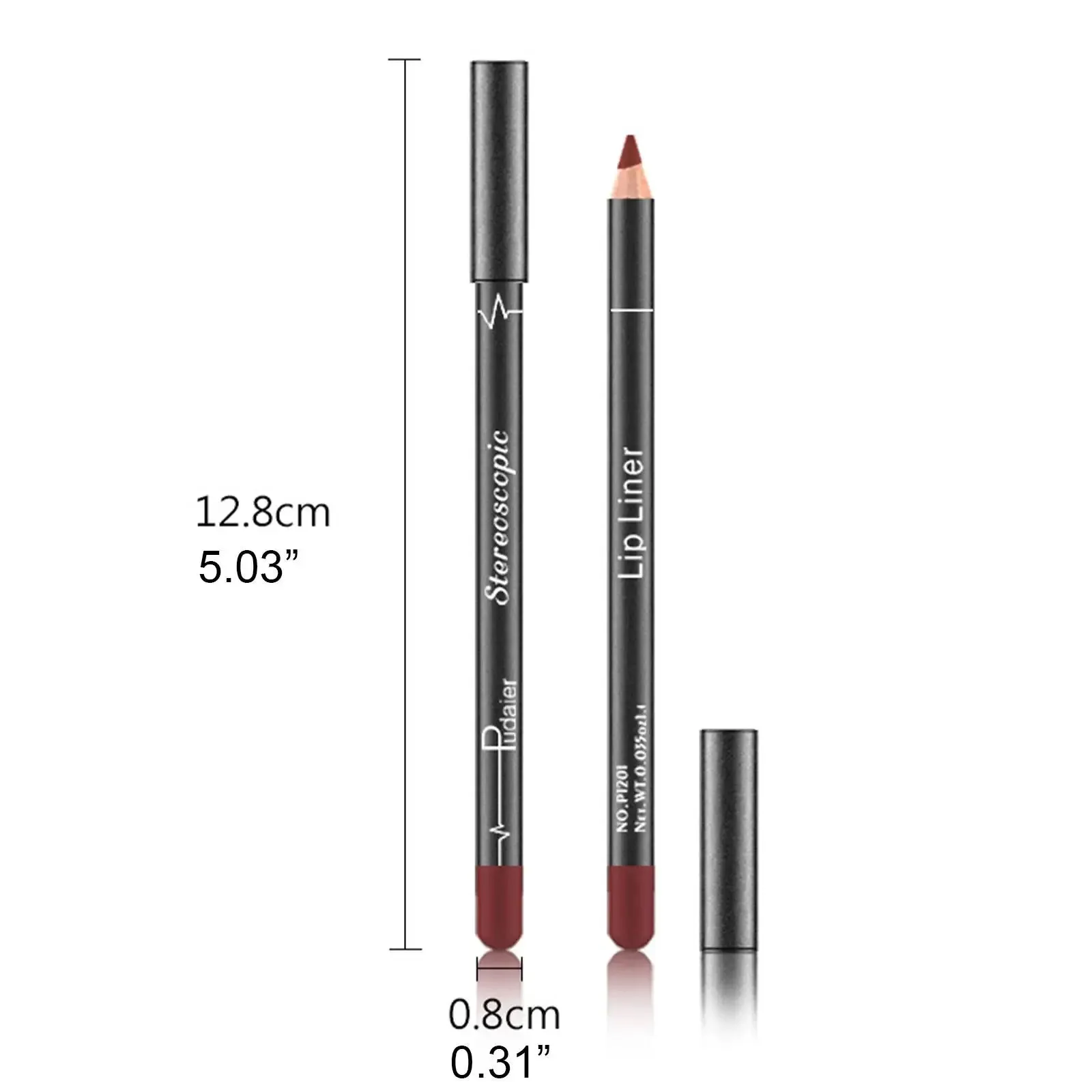 12PCs Matte Natural Wood Lip liner Pen Waterproof Long Lasting Contour Matte Lady Charming Women's Makeup Long Lasting Cosmetic