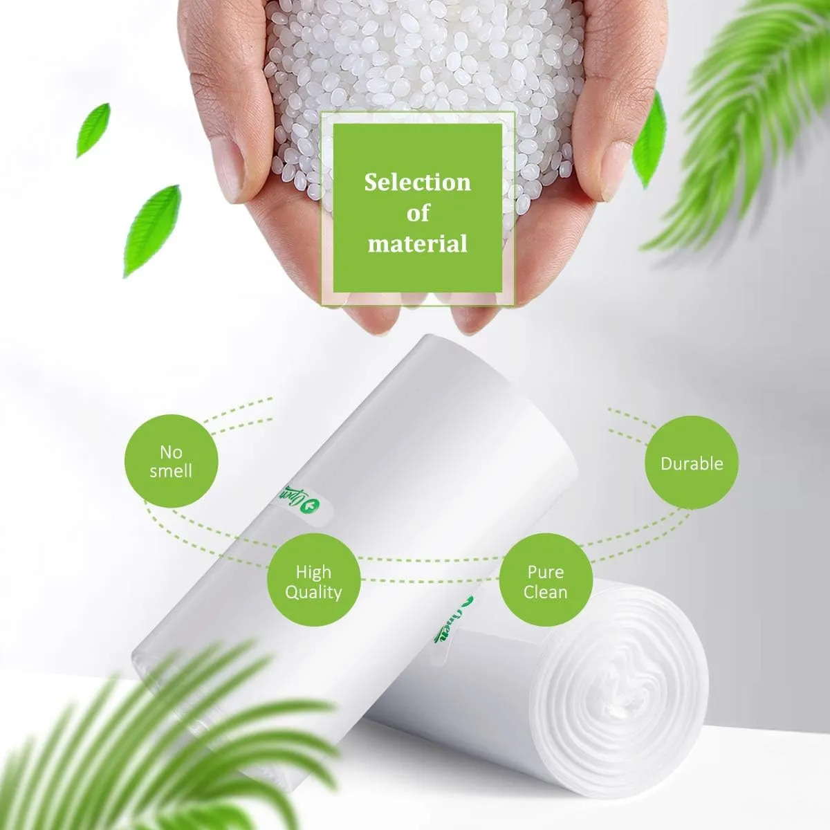 13 Gallon 100 Counts (fit 12-15 Gal) Strong Tall Kitchen Trash Bags Garbage Bags by RayPard, fit 50 Liter Waste Basket, Clear Trash Bags Can Liners for Home Office Bathroom Bedroom