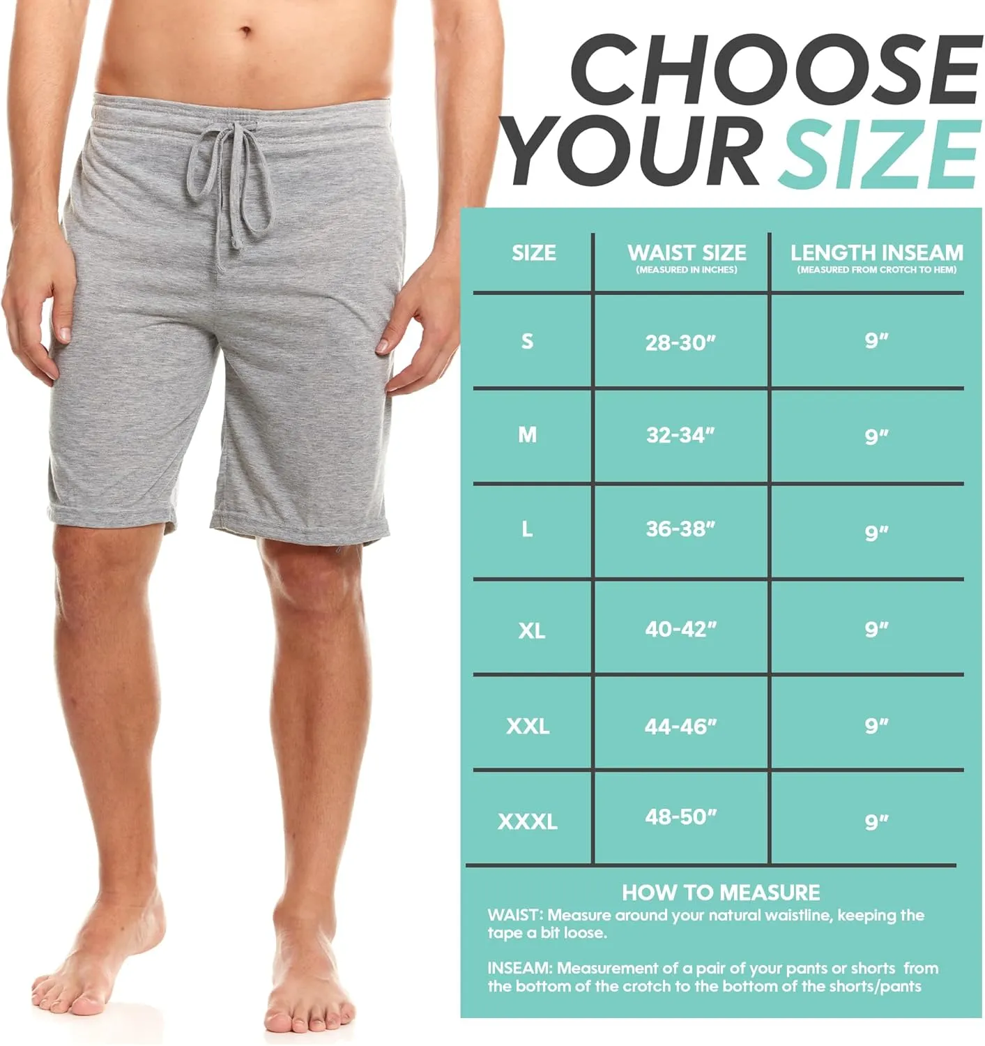 3 Pack Mens Jersey Shorts with Pockets and Drawstring  Soft Men's Lounge Shorts for The House, Sleep PJ, Pajamas  Up to 3XL
