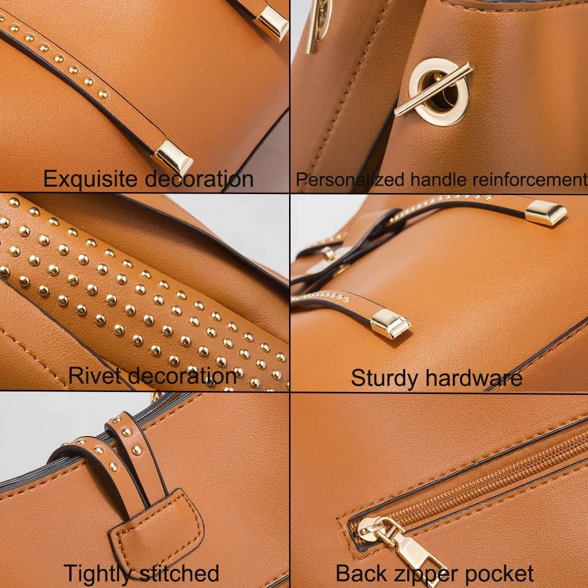 3-PC Tote Bags Faux Leather Purses and Handbags for Women Top-handle Bags Bowknot Shoulder Satchel Hobo Bags
