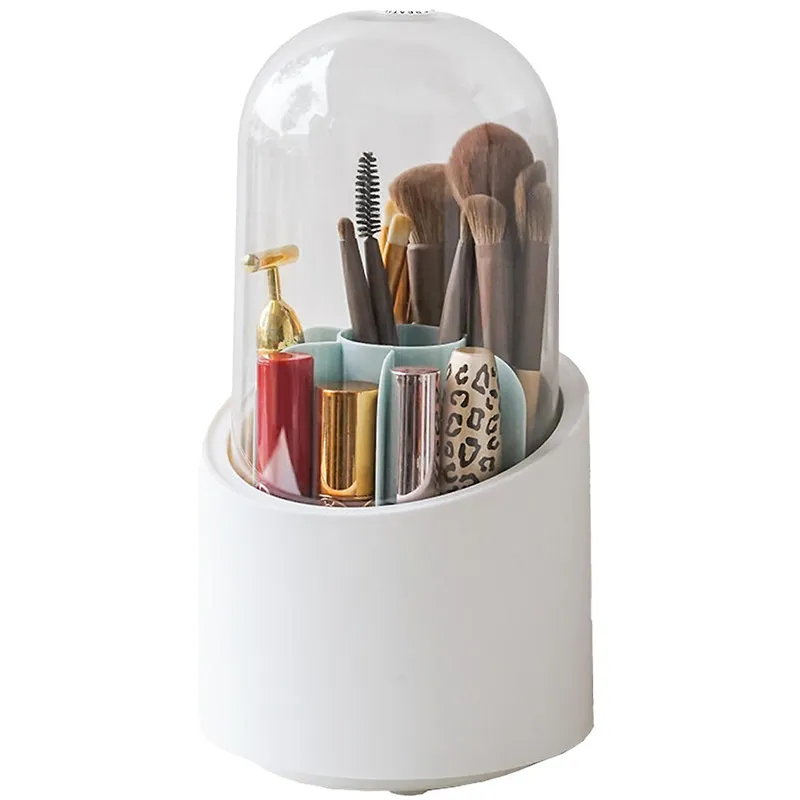 360° Rotary Cosmetic Brush Storage Bucket-Ra-10 Blue