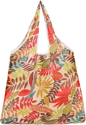 4 large multi-colored polyester eco-friendly shopping bags foldable portable carry bag