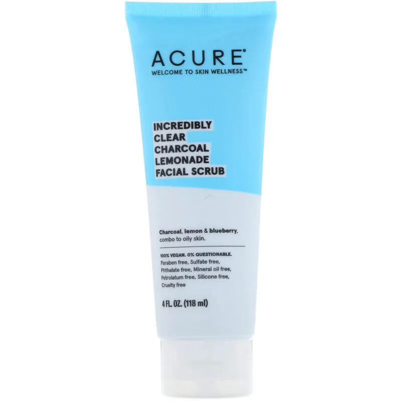ACURE - Incredibly Clear Charcoal Lemonade Facial Scrub - 4 fl oz (118 ml)