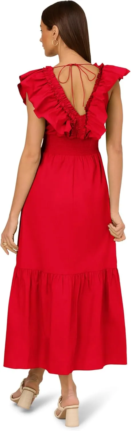 Adrianna Papell Women's Ruffle Front Maxi Dress
