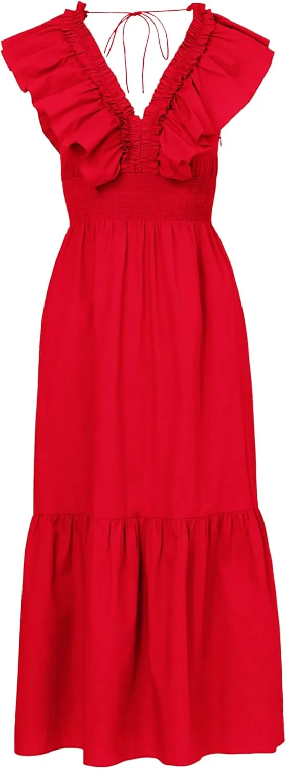 Adrianna Papell Women's Ruffle Front Maxi Dress