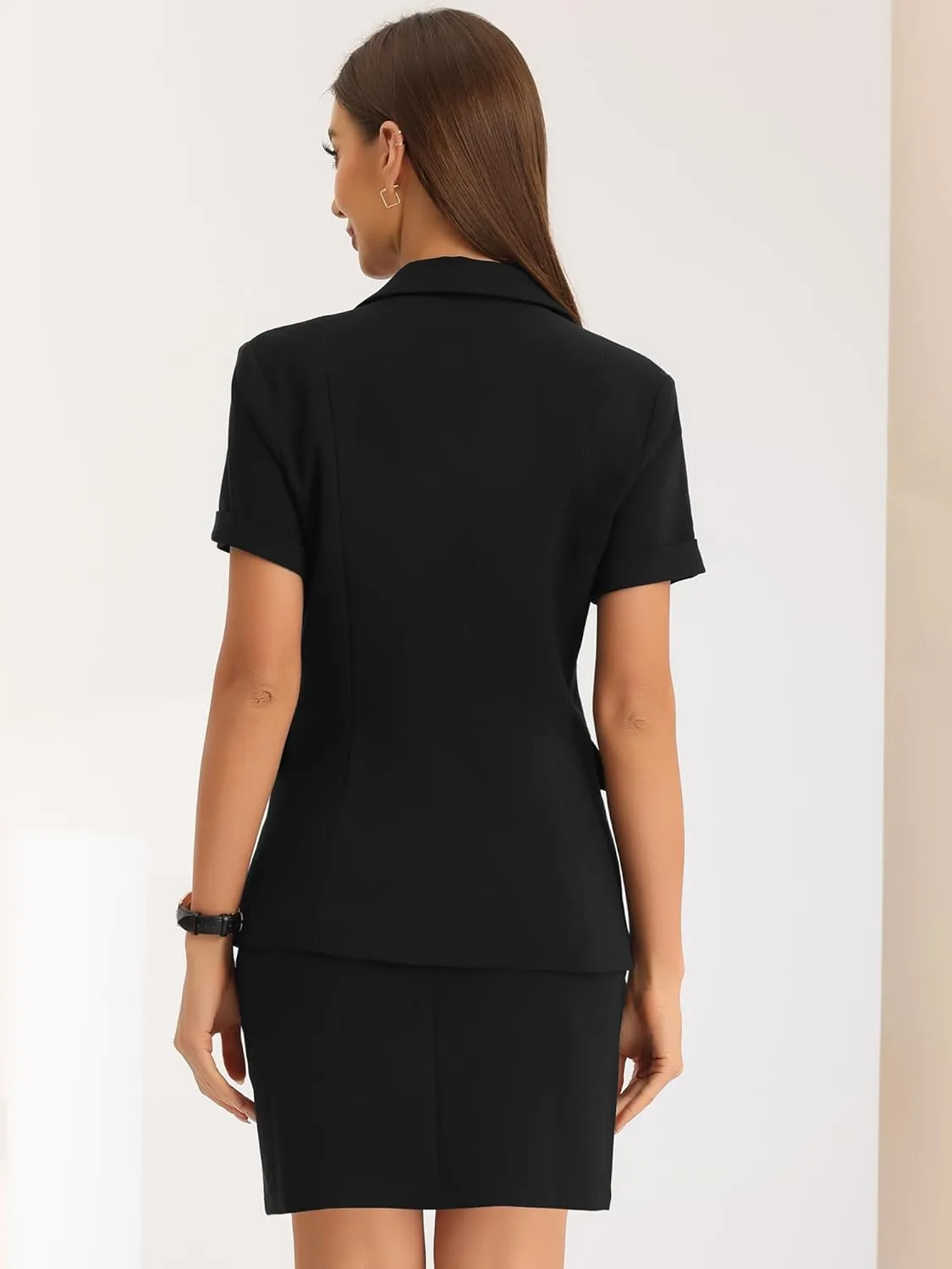 Allegra K Work Suit for Women's Office Blazer Skirt Suit 2 Piece Set
