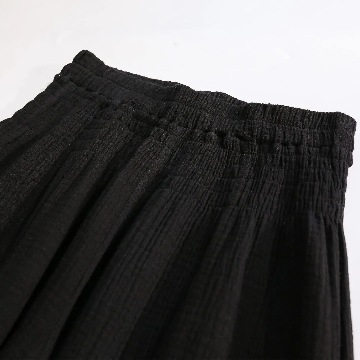 Amazhiyu Women's Cotton Gauze Wide Leg High-Waist Casual Palazzo Summer Pants