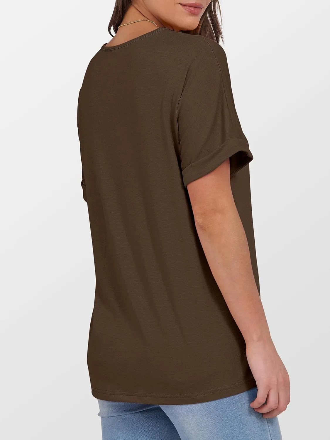 ANRABESS Womens T Shirts Short Sleeve V Neck Shirts Summer Loose Fit Dressy Tops Business Casual Blouses 2025 Basic Tees