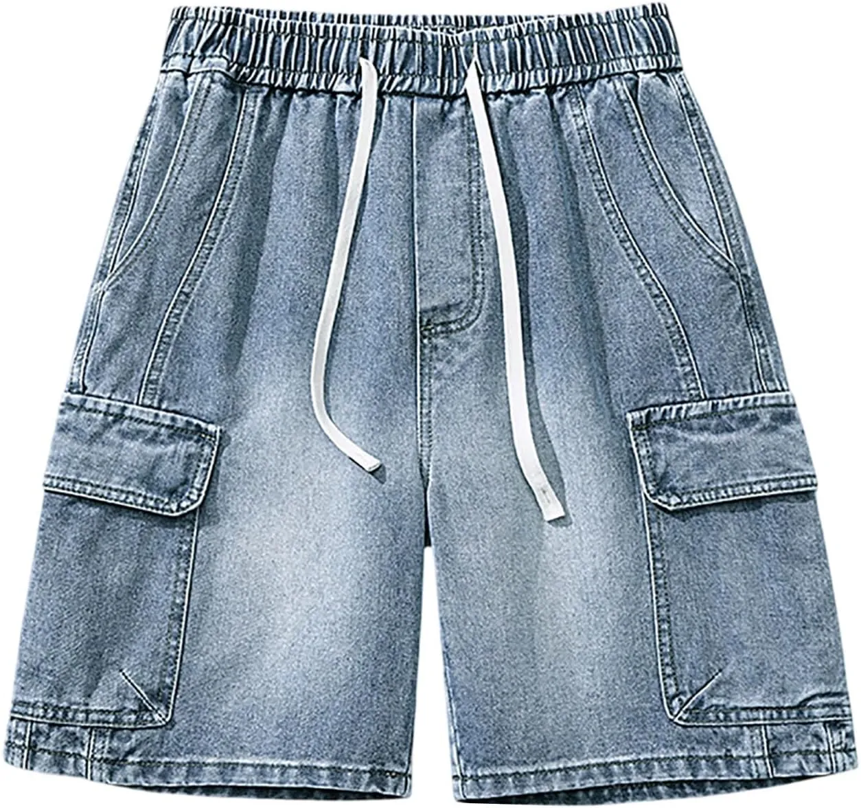 Baggy Jean Shorts for Men Summer Casual Loose Fit Y2K Hip Hop Wide Leg Denim Shorts Trendy Outfits