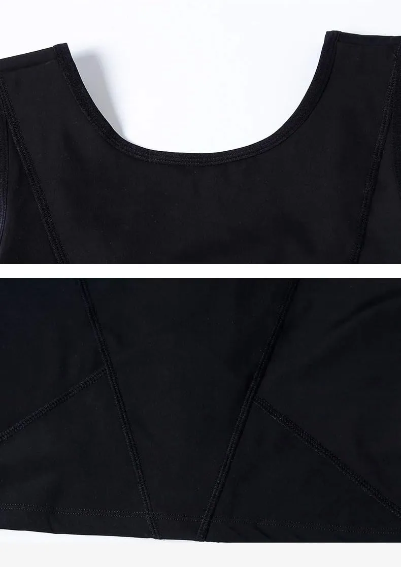 BaronHong Men's Body Shaper Chest Binder Flat Compression 3 Rows Clasp Bust Corset Vests