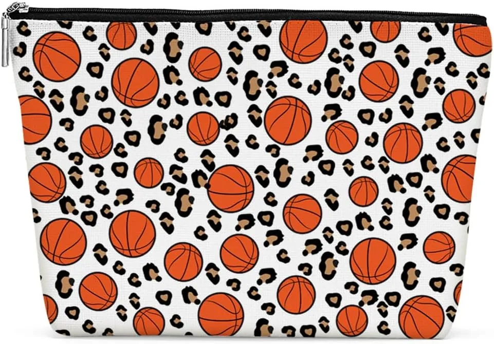 Basketball Gifts Basketball Accessories Stuff Makeup Bag, Basketball Lover Gifts Cosmetic Bag for Women Girls Sport Team Players Bestie Soul Sister Friends Birthday Christmas Friendship Gifts