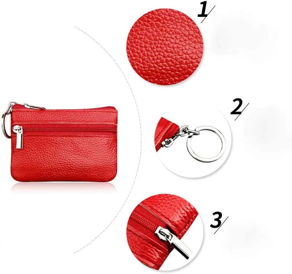 Beach Tote Bag Pouch Leather Women's Purse Zipper Wallet Small Key Mini Ring With Purse For Outdoor Beach Travel E