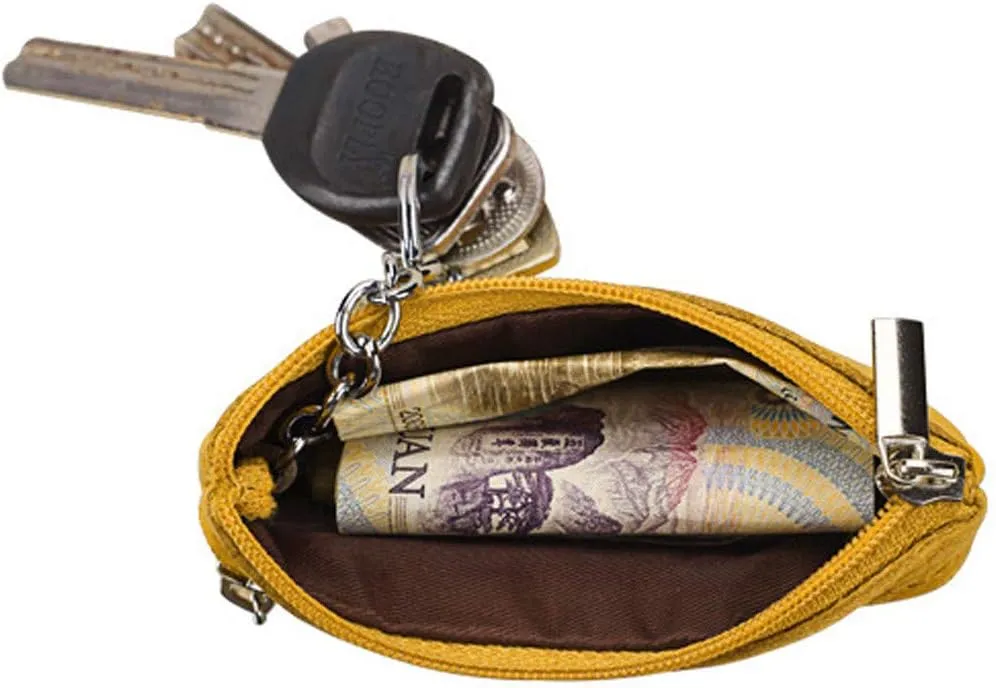 Beach Tote Bag Pouch Leather Women's Purse Zipper Wallet Small Key Mini Ring With Purse For Outdoor Beach Travel E