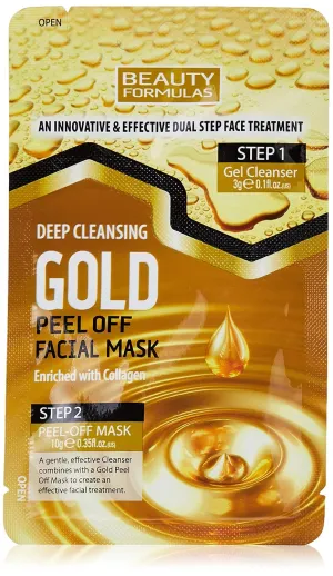 Beauty Formulas Deep Cleansing Gold Peel Off Facial Mask 10g