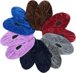 BESPORTBLE 6 Pairs Bowling Shoe Protector Covers Non Slip Reusable Shoe Covers Washable Flannel Bowling Shoe Cover for Women Men Adults Bowling Ball Sport Accessories