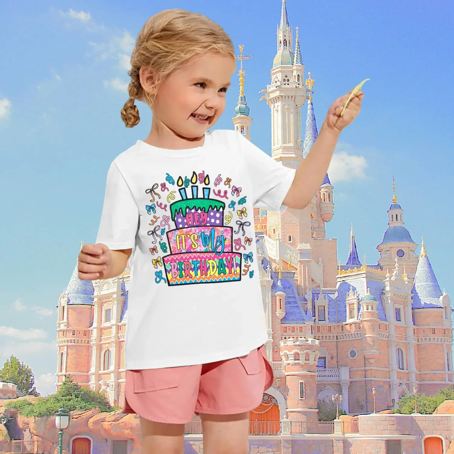 Birthday Girl Shirt Magical Castle Tshirt Birthday Shirts for Kids Funny Birthday Party Gift Tees Cute Graphic Tops