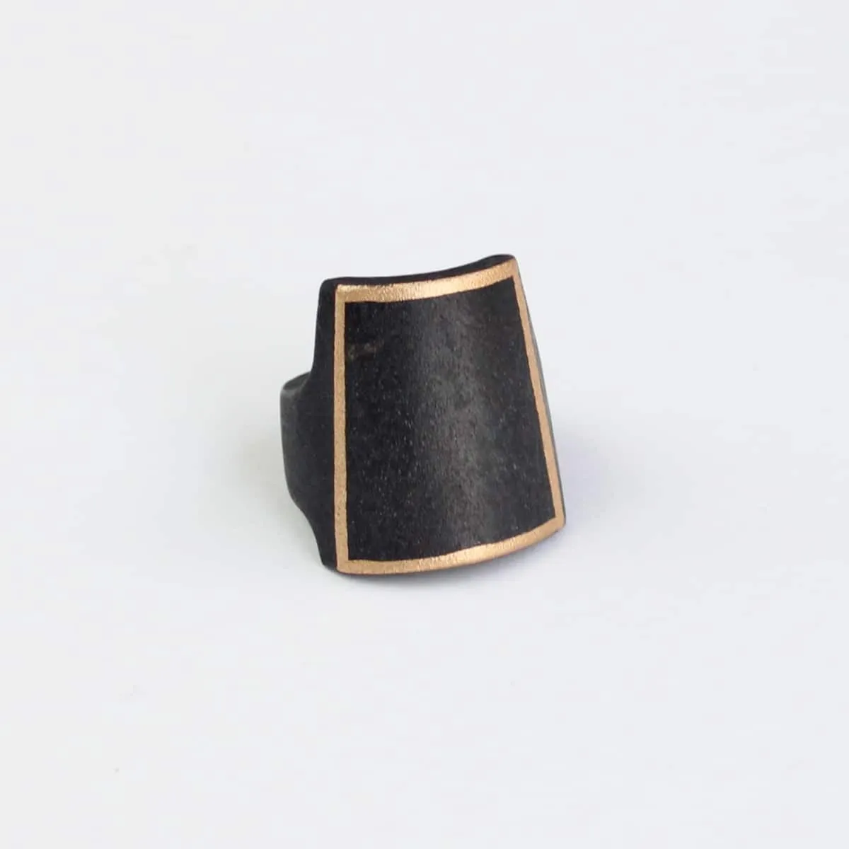 Black Wooden Ring with Gold Trim