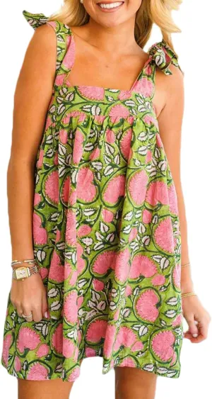 Boho Floral Tie Shoulder Mini Babydoll Dress Summer Cute Backless Beach Short Dresses Flowy Y2k Loose Fit Sundresses