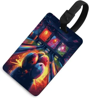 Bowling Balls Printed Luggage Tags with Name ID Card for Travel Bag Tags Suitcase Tag Identifier