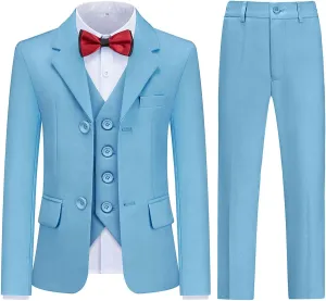 Boys Suits 3 Piece Formal Kids Tuxedo Suits for Boys Slim Fit Casual Ring Bearer Outfit with Blazer Jacket Pants and Vest