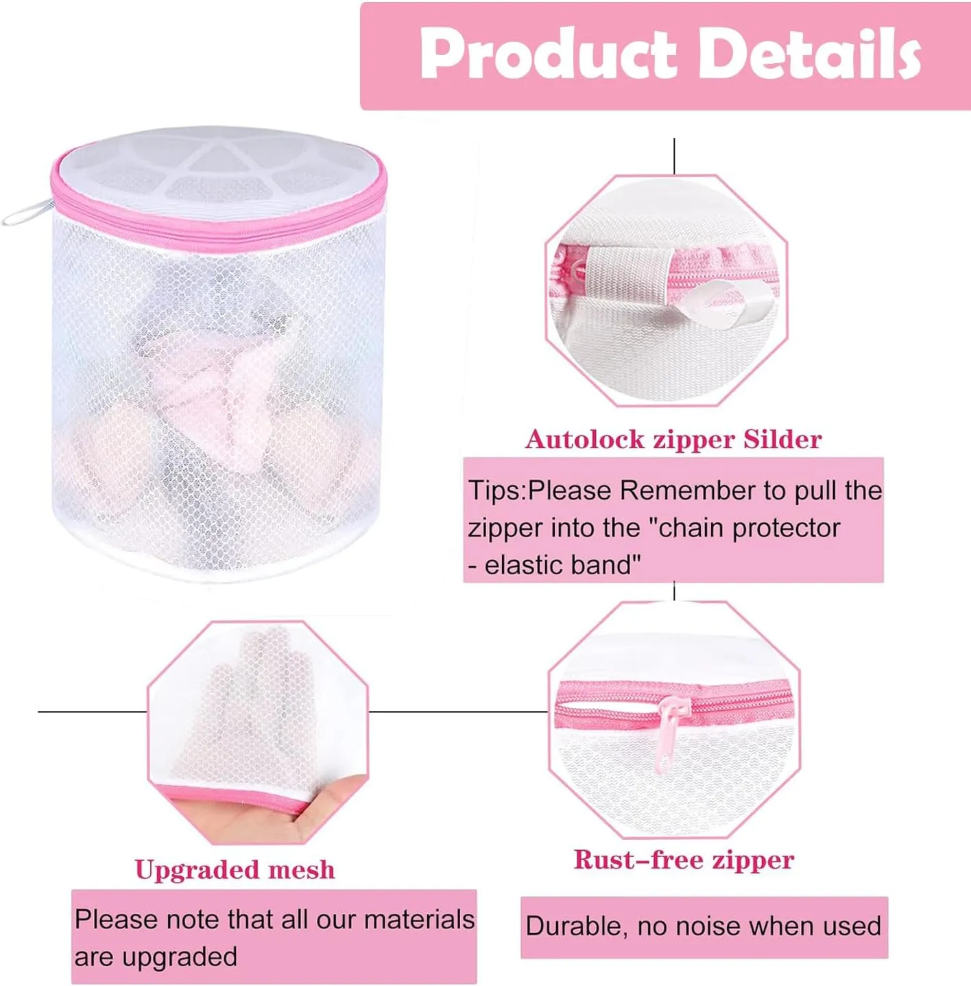 Bra Bags for Laundry, Mesh bra bags for washing, Sock Bag for Washing Machine, Underwear Washing Bag, Bra Washer Protector(3 Pack)