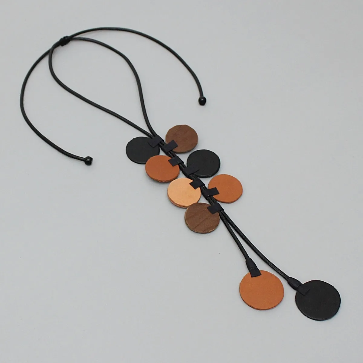 Brown Leather Arabella Pendant Necklace