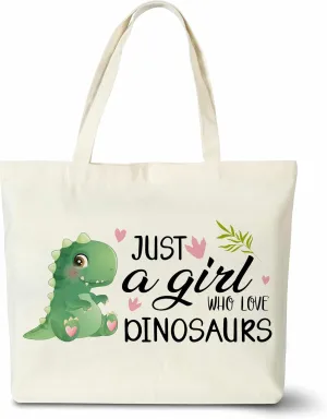 Canvas Tote Bag, Dinosaurs Lover Gift Tote Bags for Women Travel Shopping Beach - G