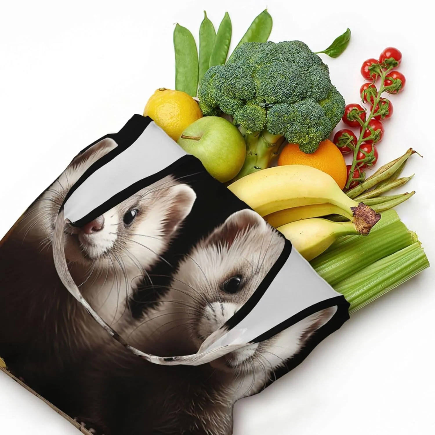 Canvas Tote Bag Reusable Grocery Bags Lightweight Handbag Husky Dog Tote Bag for Shopping Cloth Bags