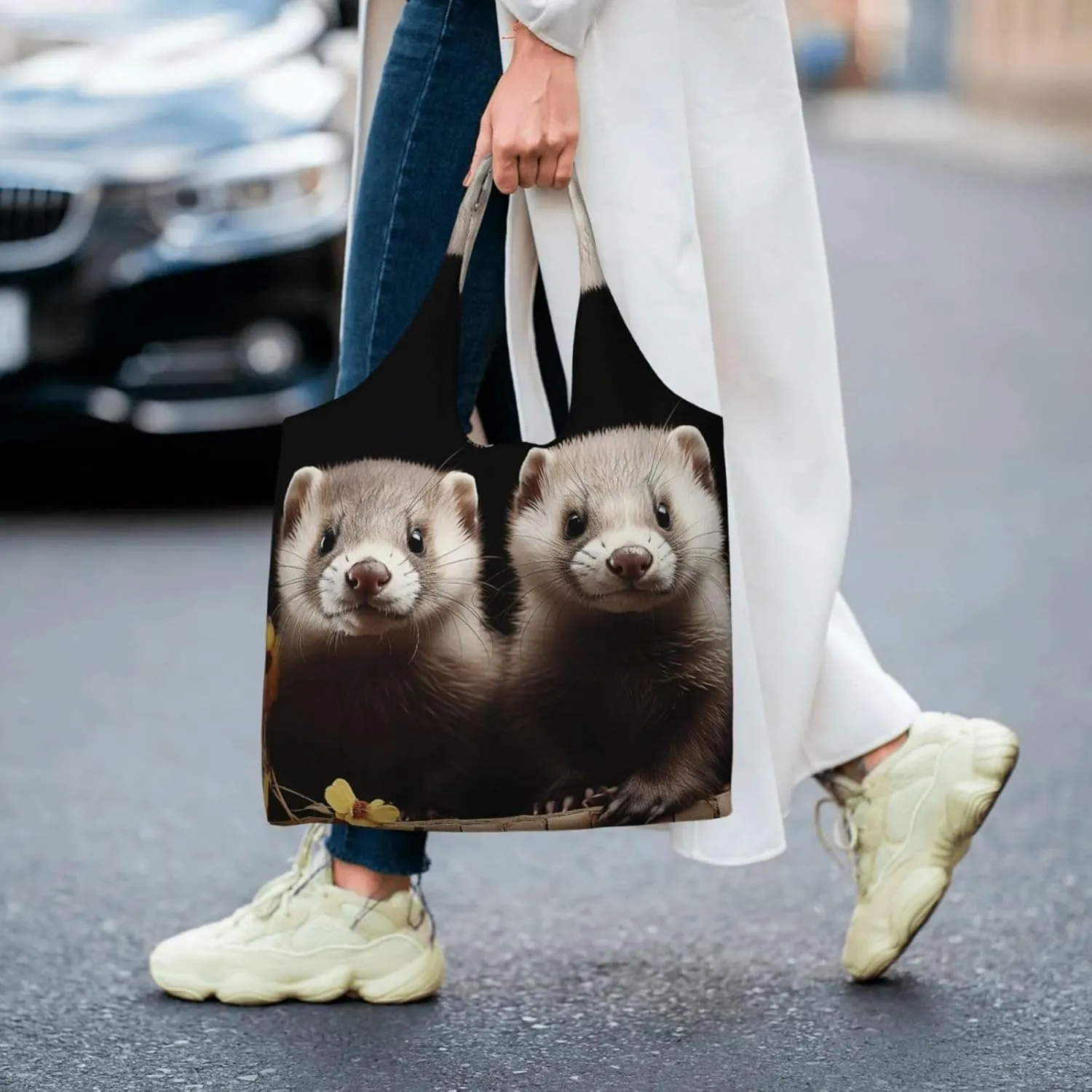 Canvas Tote Bag Reusable Grocery Bags Lightweight Handbag Husky Dog Tote Bag for Shopping Cloth Bags