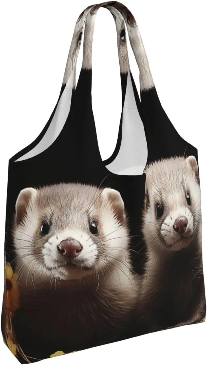 Canvas Tote Bag Reusable Grocery Bags Lightweight Handbag Husky Dog Tote Bag for Shopping Cloth Bags