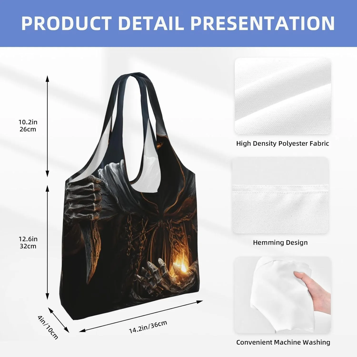 Canvas Tote Bag Reusable Grocery Bags Lightweight Handbag Loon Birds Tote Bag for Shopping Cloth Bags