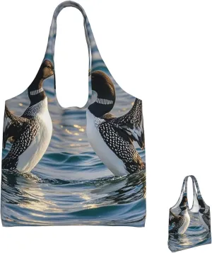 Canvas Tote Bag Reusable Grocery Bags Lightweight Handbag Teal Glitter Tote Bag for Shopping Cloth Bags