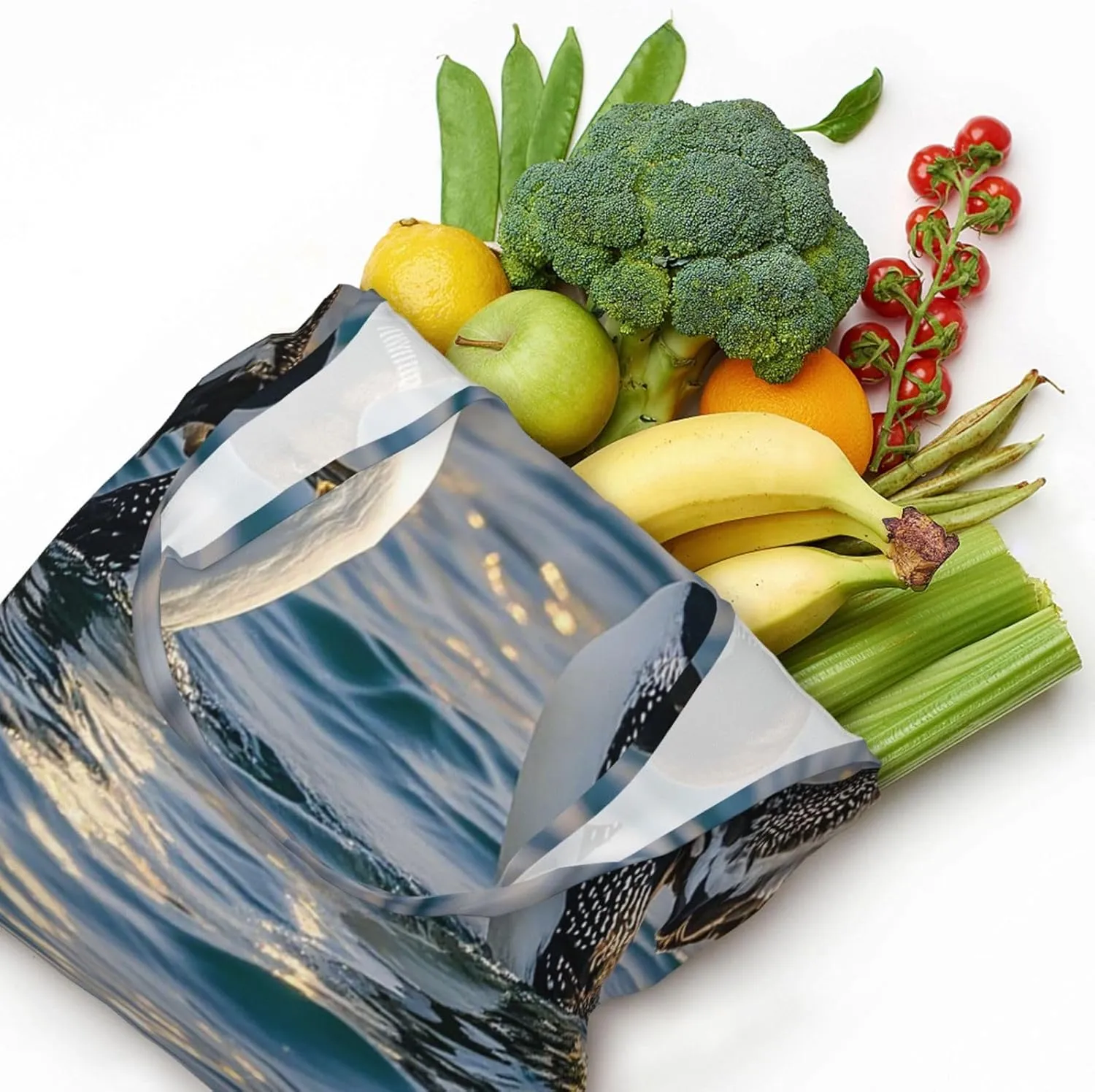 Canvas Tote Bag Reusable Grocery Bags Lightweight Handbag Teal Glitter Tote Bag for Shopping Cloth Bags