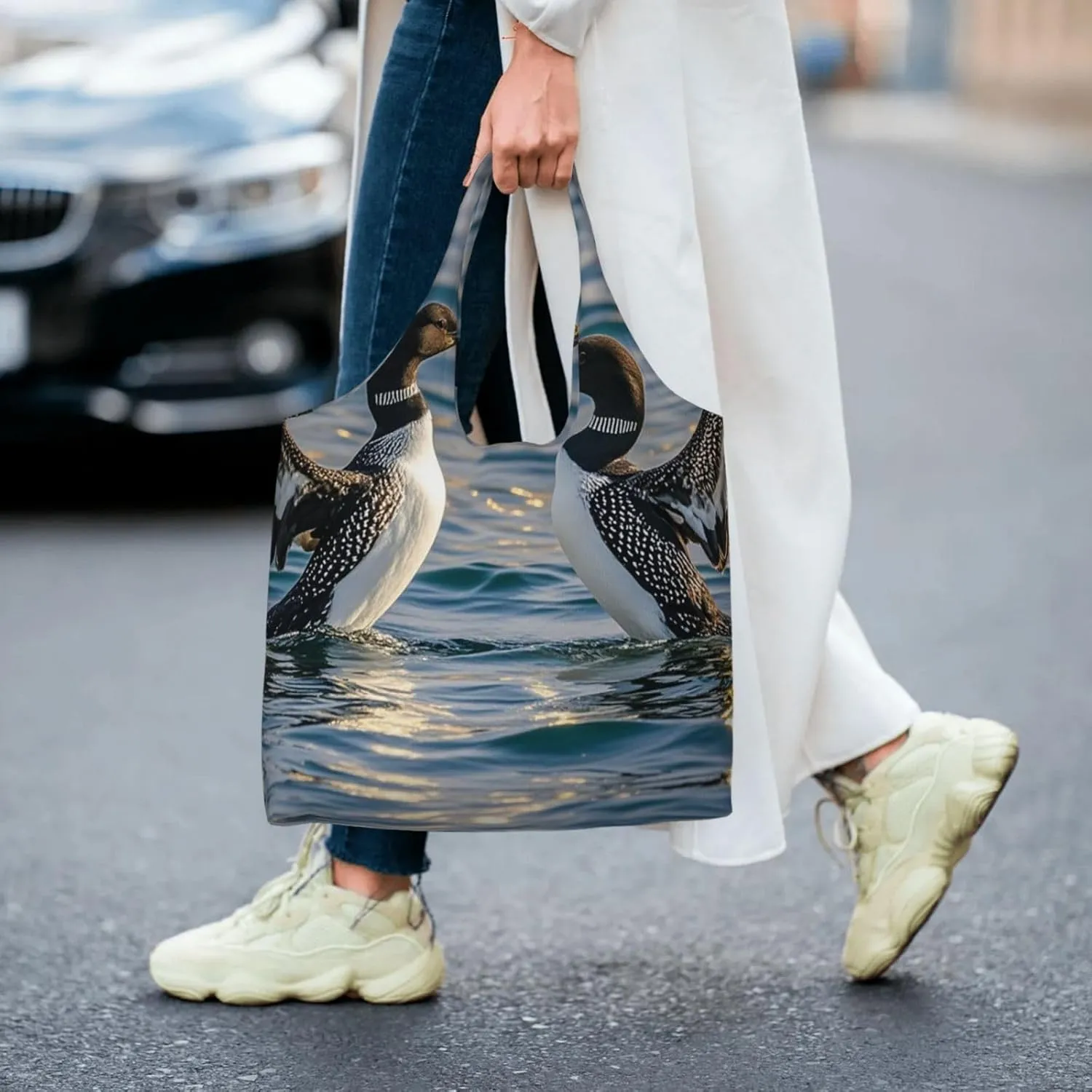 Canvas Tote Bag Reusable Grocery Bags Lightweight Handbag Teal Glitter Tote Bag for Shopping Cloth Bags