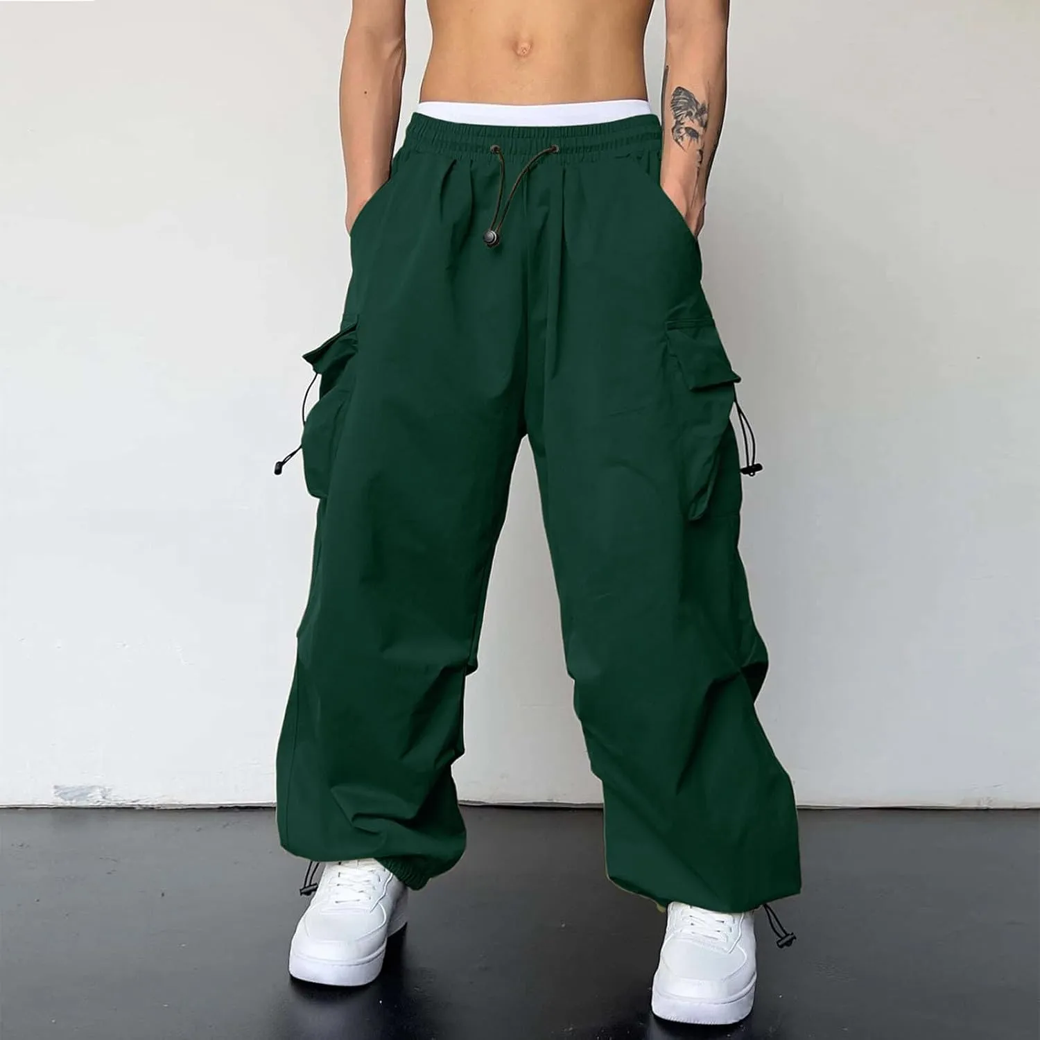 Cargo Pant for Men Casual Work Pant Elasticated Waist Lightweight Outdoor Pants with Pockets