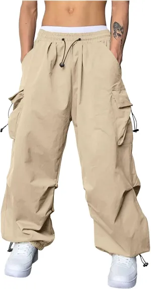 Cargo Pant for Men Casual Work Pant Elasticated Waist Lightweight Outdoor Pants with Pockets