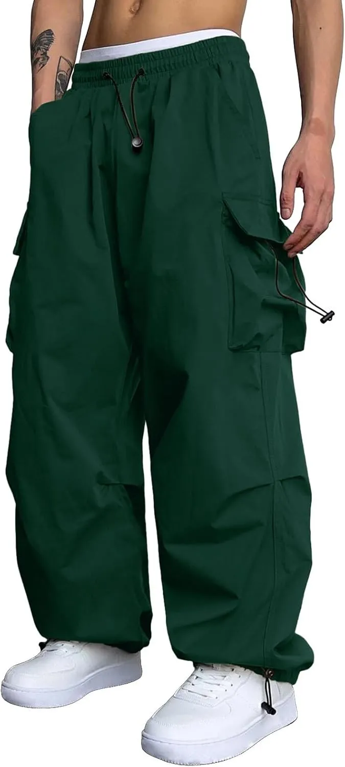Cargo Pant for Men Casual Work Pant Elasticated Waist Lightweight Outdoor Pants with Pockets