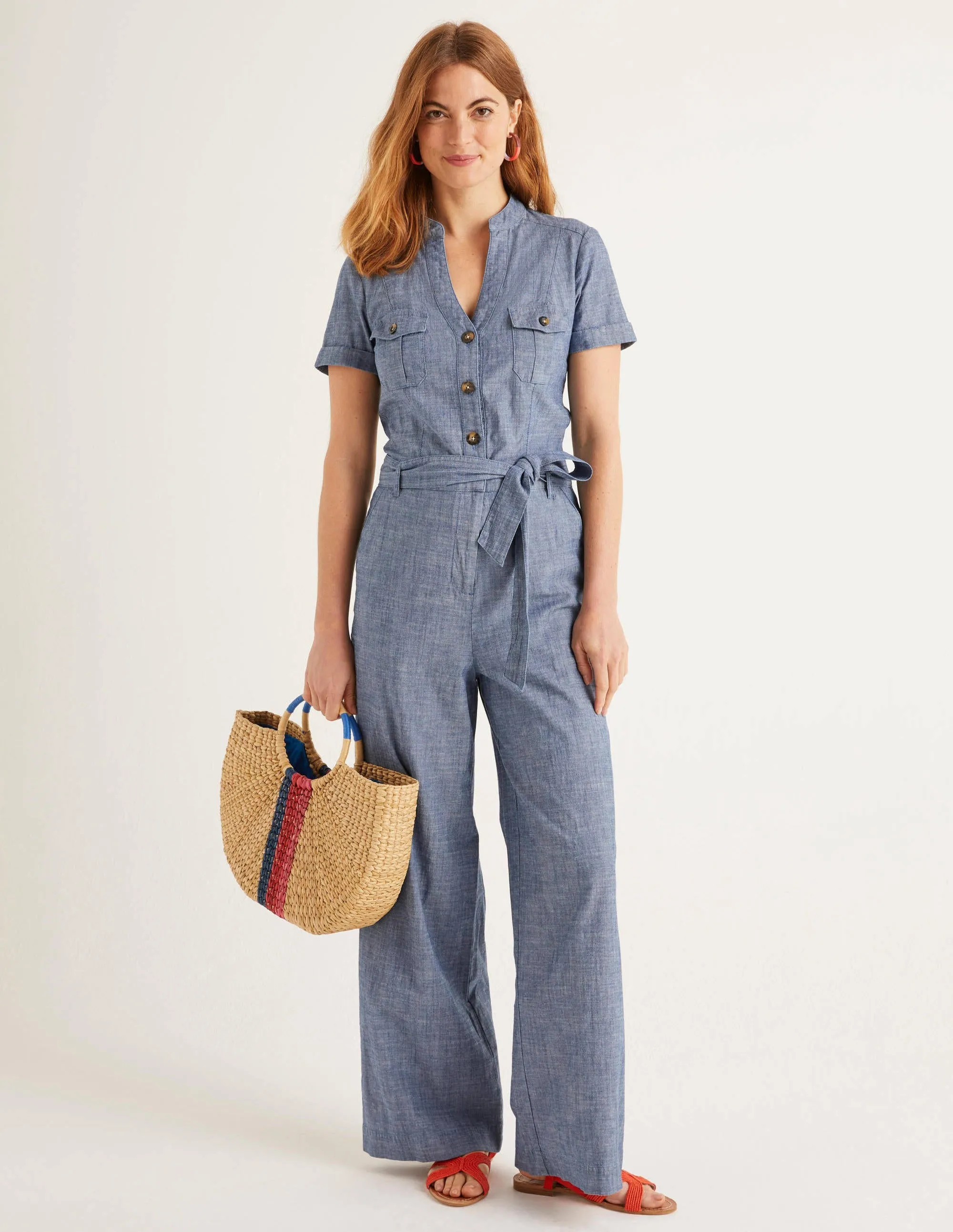 Cecily Jumpsuit-Chambray