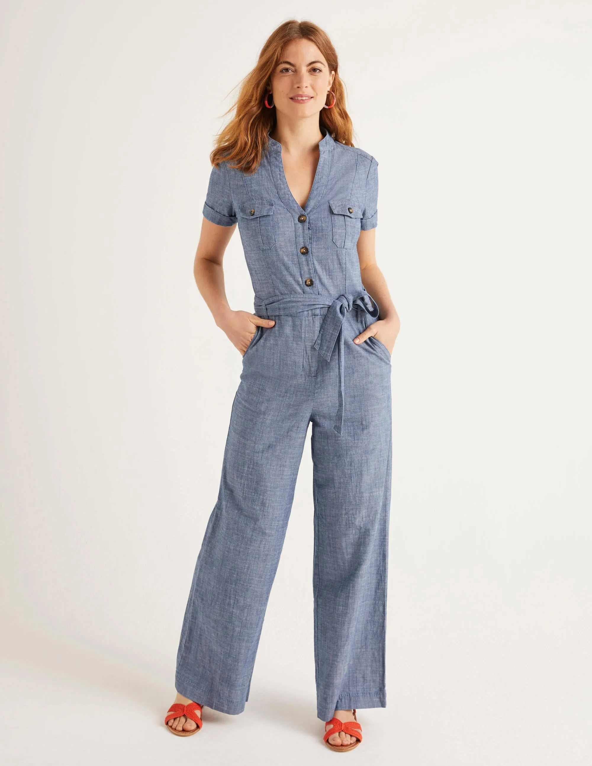 Cecily Jumpsuit-Chambray