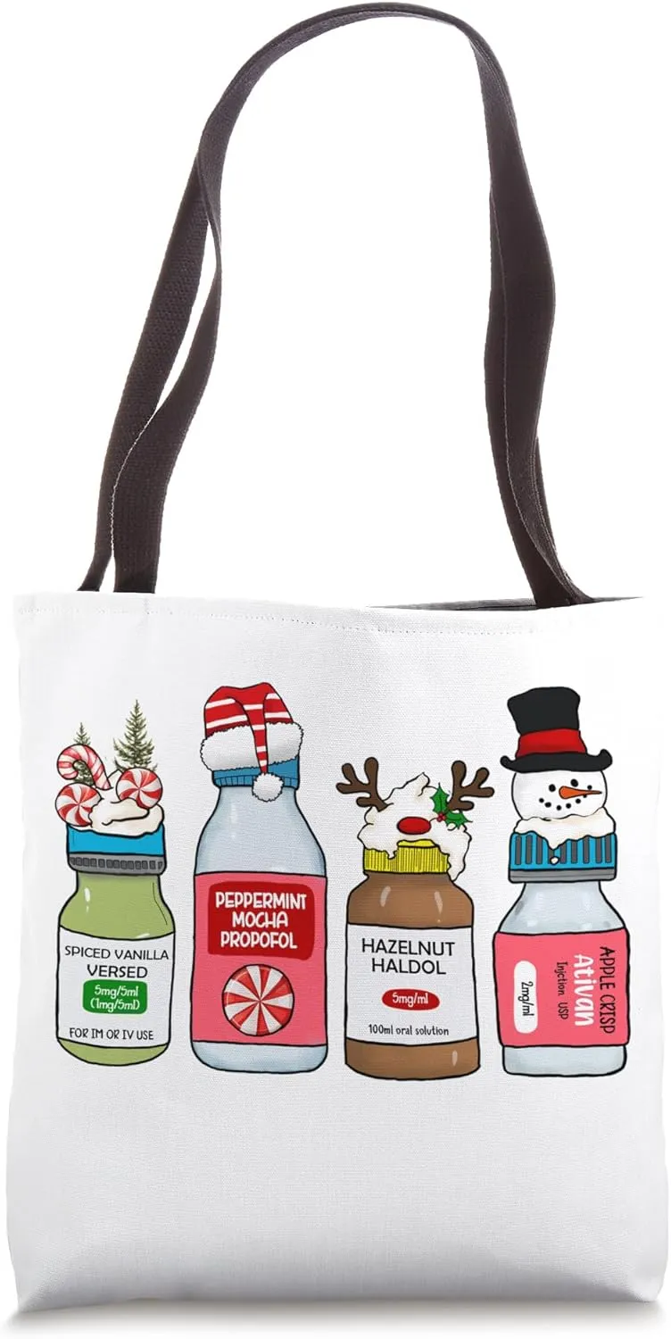 Christmas Pharmacist Coffee Medicine Bottle Doctor Nurse Tote Bag