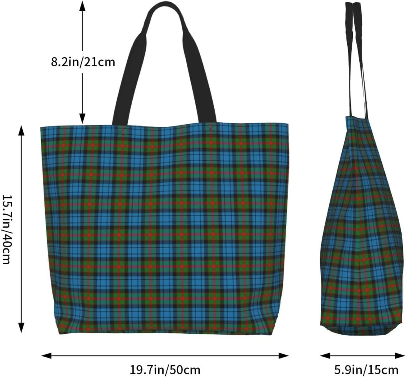 Clan Mackay Tartan Plaid Scottish Tote Bag For Women Weekender Travel Bag Reusable Grocery Bags Large Totes Handbags