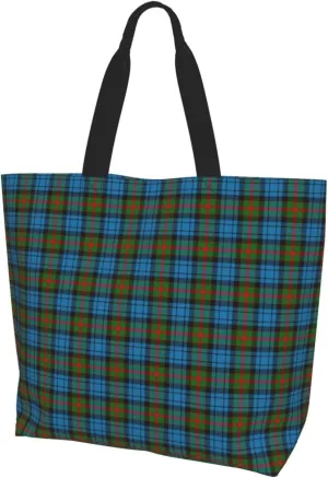 Clan Mackay Tartan Plaid Scottish Tote Bag For Women Weekender Travel Bag Reusable Grocery Bags Large Totes Handbags