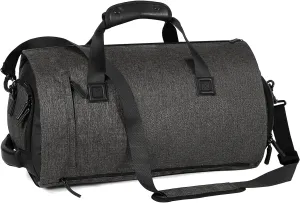 Convertible Garment Bag with Shoe Compartment,Carry on with Backpack Straps,3 in 1 Hanging Suitcase Suit,Black
