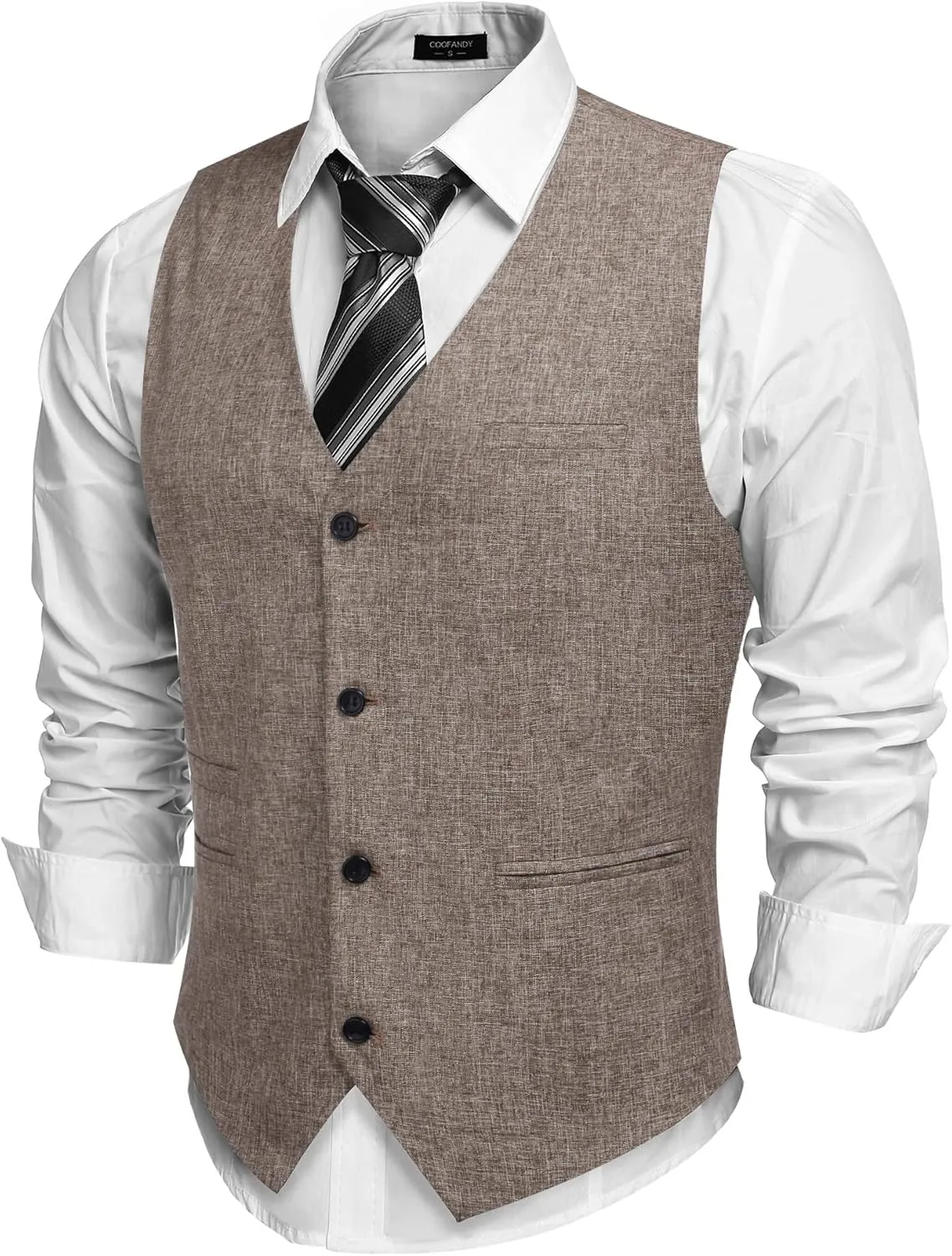 COOFANDY Men's Casual Business Vests Lightweight Waistcoat Slim Fit Suit Vest