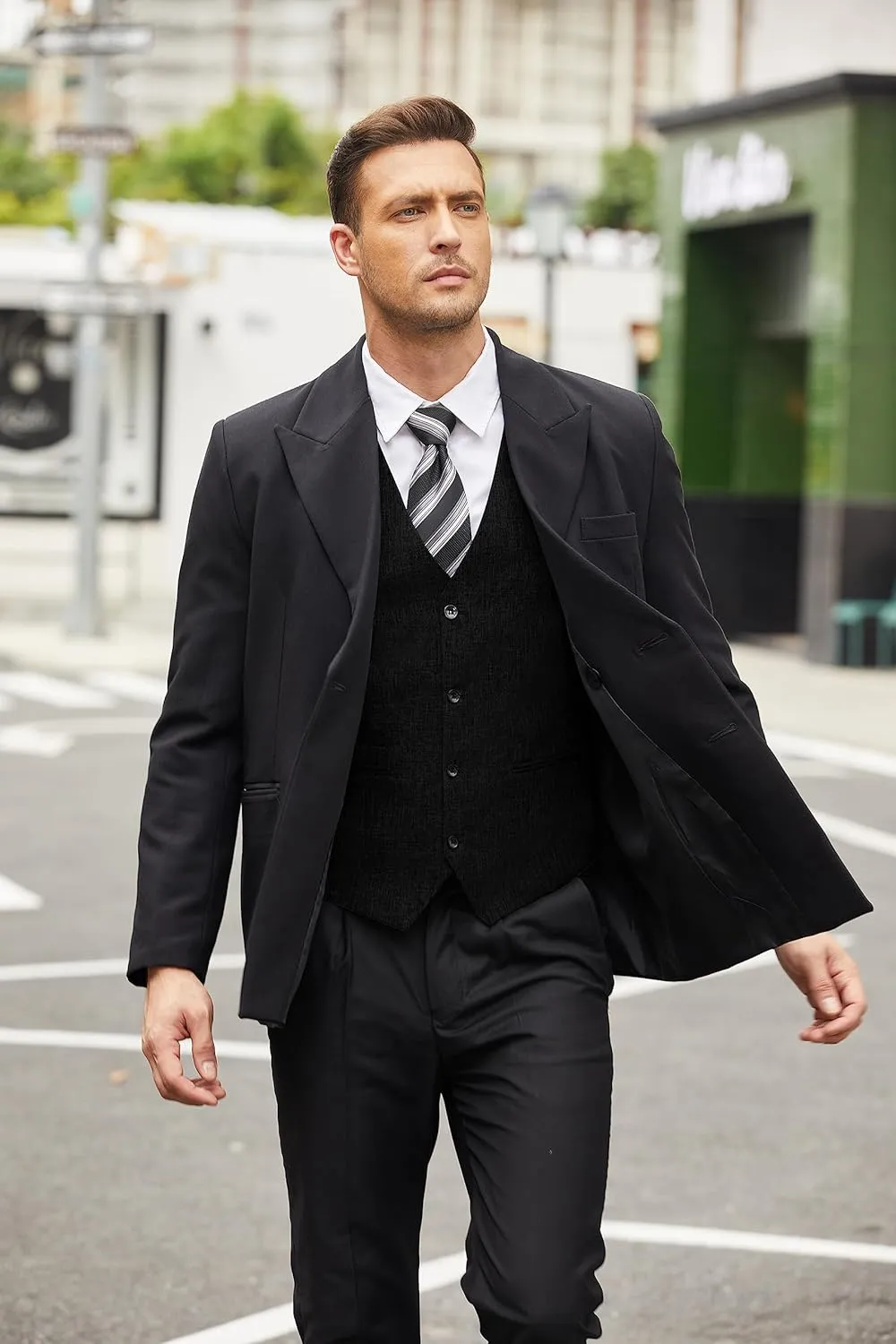 COOFANDY Men's Casual Business Vests Lightweight Waistcoat Slim Fit Suit Vest