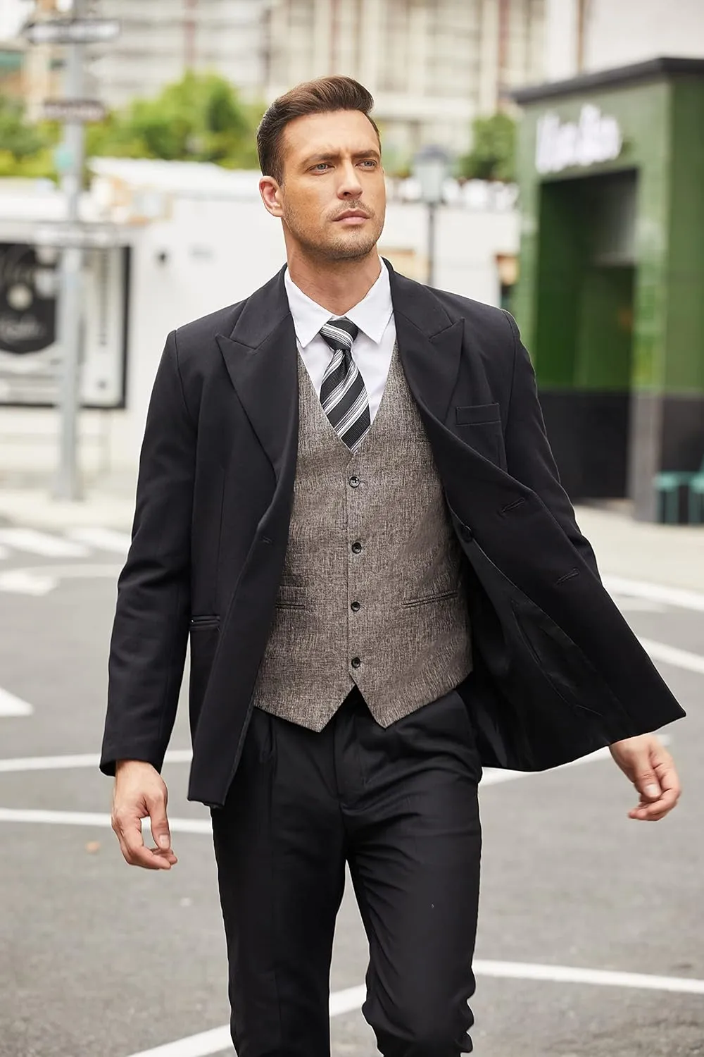COOFANDY Men's Casual Business Vests Lightweight Waistcoat Slim Fit Suit Vest