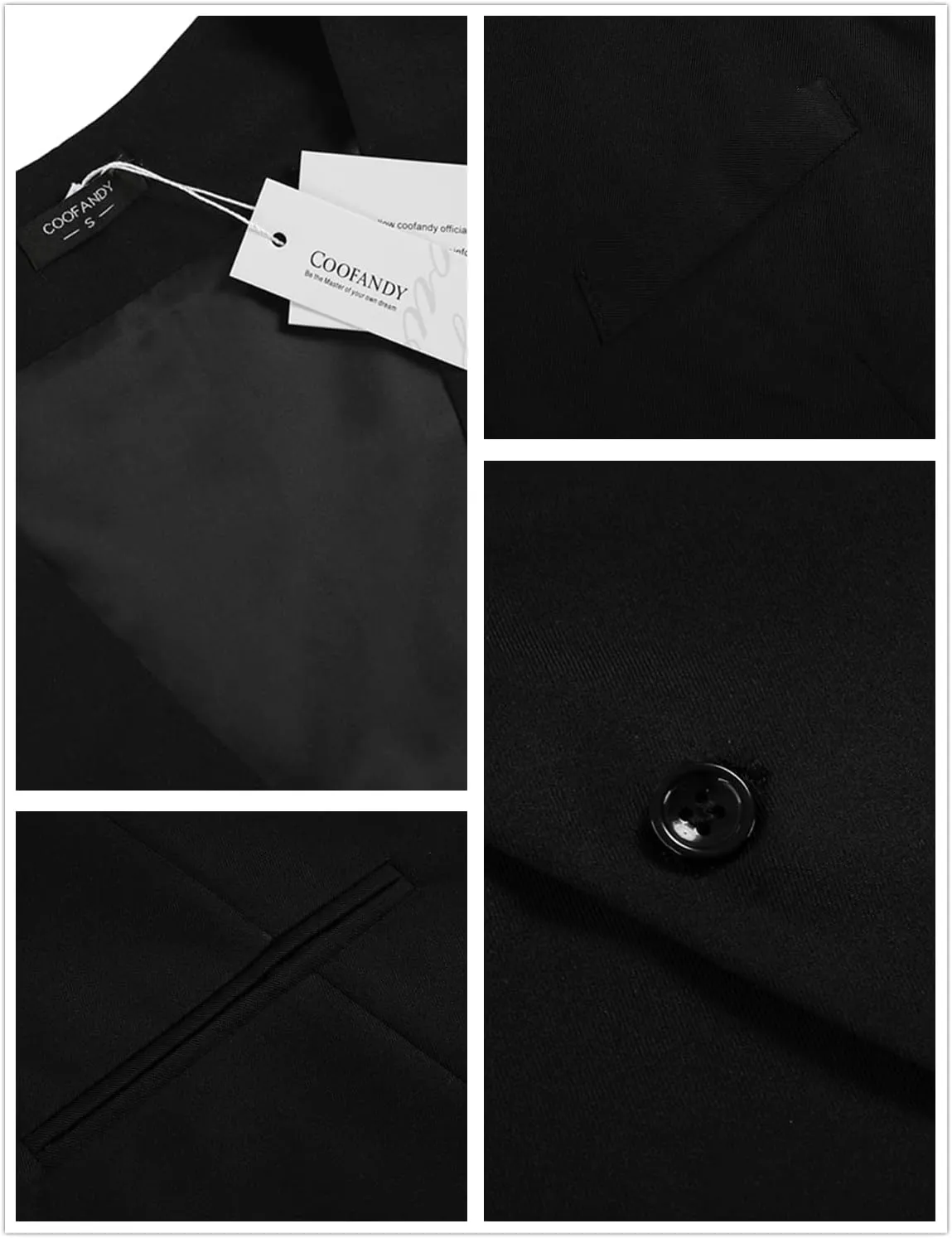 COOFANDY Men's Casual Business Vests Lightweight Waistcoat Slim Fit Suit Vest