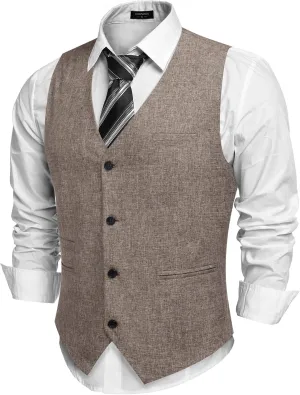 COOFANDY Men's Casual Business Vests Lightweight Waistcoat Slim Fit Suit Vest