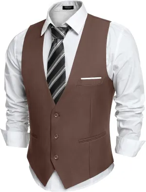 COOFANDY Men's Suit Vest Slim Fit Formal Dress Waistcoat Casual Business Vests for Suit or Tuxedo