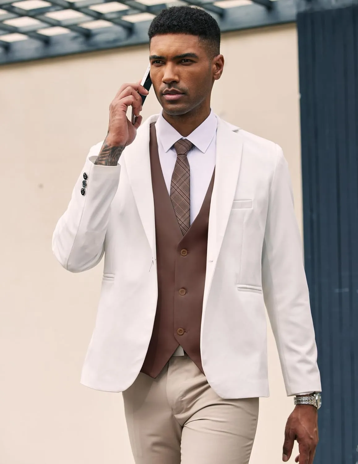 COOFANDY Men's Suit Vest Slim Fit Formal Dress Waistcoat Casual Business Vests for Suit or Tuxedo